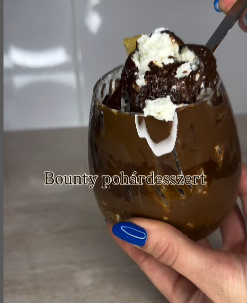 Bounty pohárdesszert készítés - KingaFitDance recept